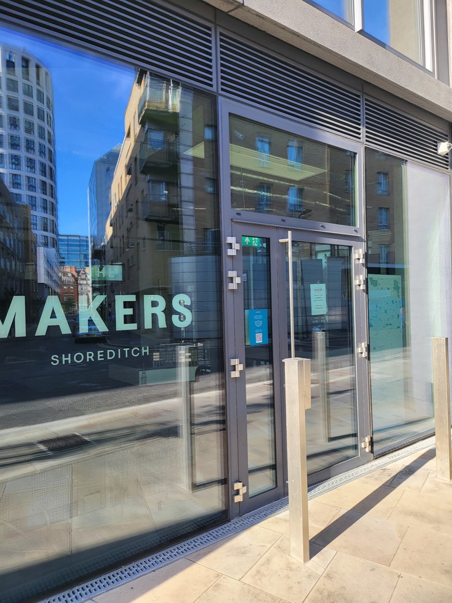 Gleaming shopfront glass cleaned in Shoreditch, East London
